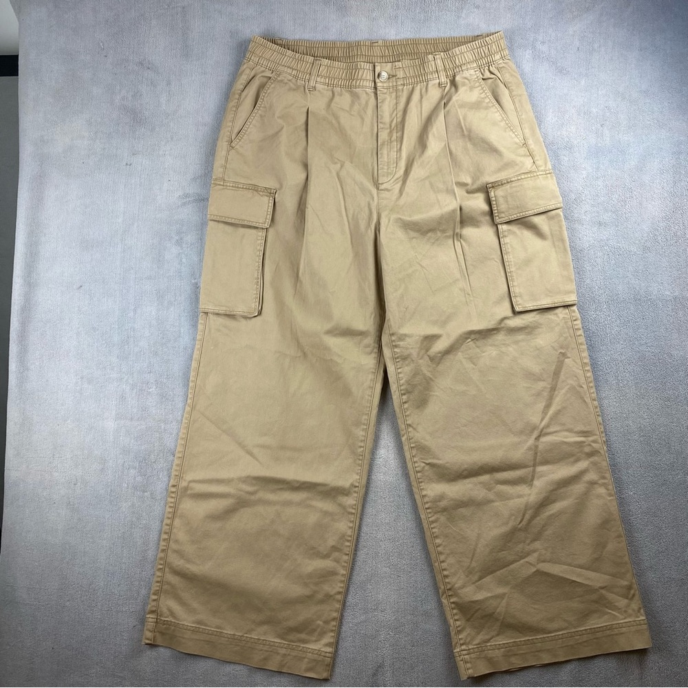 Old Navy Wide Leg Cargo Chinos High Waisted Khaki Women's Size XL